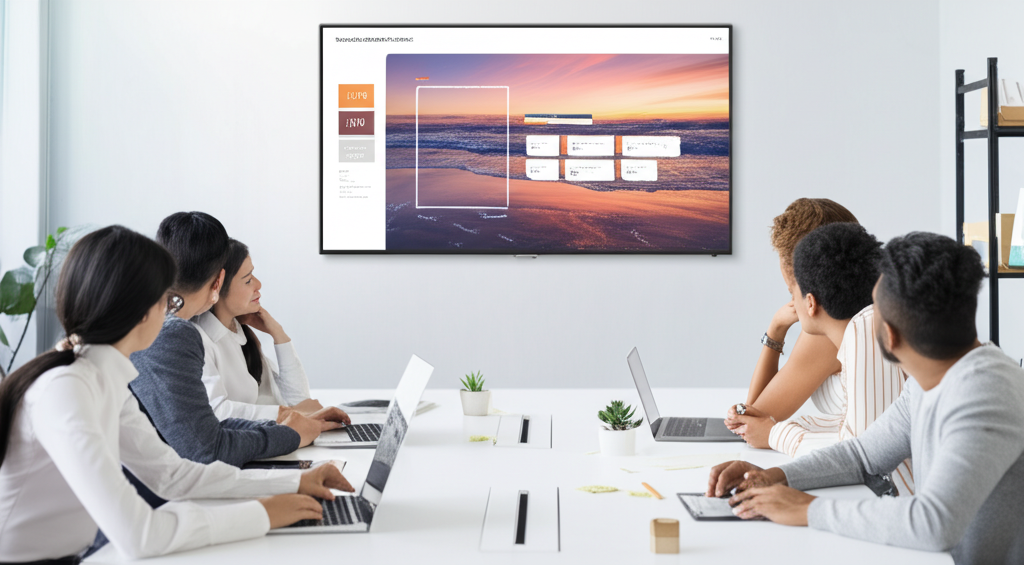 Designer creating a custom website mockup for client review